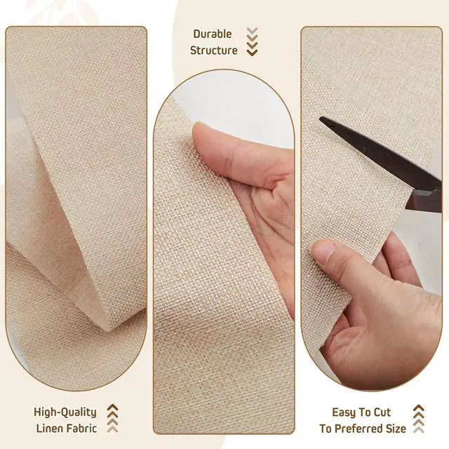 Alt view image 5 of 6 - Extra Large Speaker Grill Cloth 60" x 120", Dustproof Vintage Linen Like Speaker Fabric for Home Theater Audio, Stereo Cabinet KTV Box, DIY Replacement & Restoration(Beige)