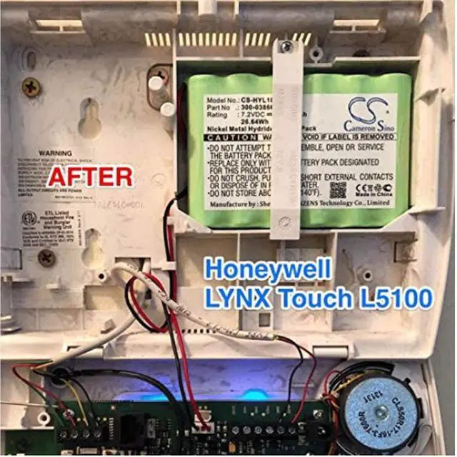 Alt view image 5 of 5 - 1PACK 300-03864-1 Battery 7.2V 1100mAh Compatible for Alarm Lynx WALYNX-RCHB-SC Honeywell Lynx Touch K5109, L3000, L5000, L5100 ADEMCO 300-06868