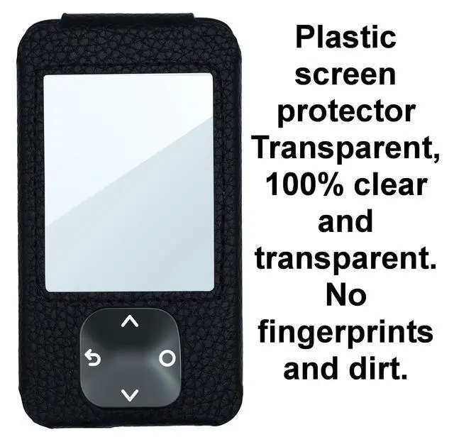 Alt view image 2 of 4 - Dexcom G7 / G6 Receiver Fitted Leather Case W/Screen Protector & Lanyard (Blue)