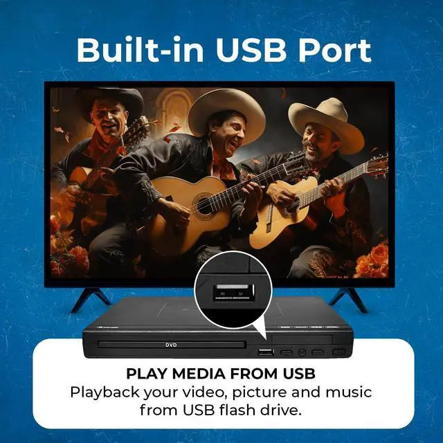 Alt view image 4 of 6 - Region Free HDMI DVD Player - Multi Zone 1, 2, 3, 4, 5, 6 Supports 1080P - Compact Video Player - USB Input - Built-in PAL/NTSC - Remote Control - Worldwide Voltage (DVD-Z9H)