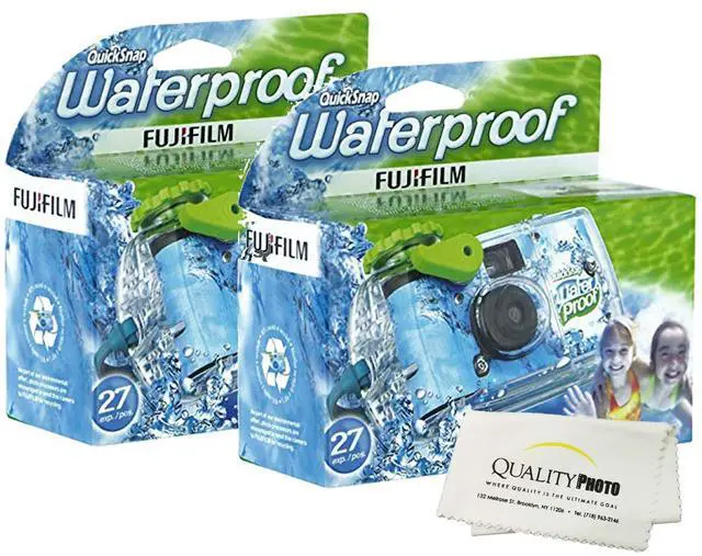 Main image of Quick Snap Waterproof 27 exposures 35mm Camera 800 Film, 1 Pack + Quality Photo Microfiber Cloth (2 Pack)