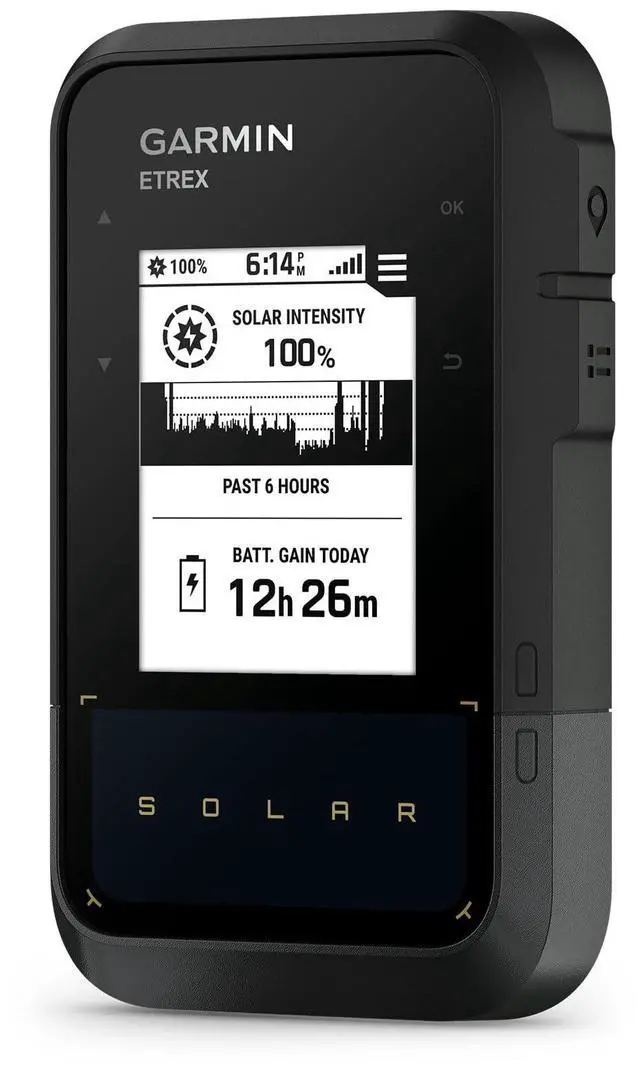 Main image of eTrex® Solar, Rugged & Easy-to-Use GPS Handheld | Essential Navigation Features, Solar Charging, High Resolution Screen, Multi-Band GPS, Water Resistant (IPX7)