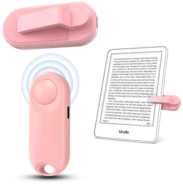 Main image of RF Remote Control Page Turner for Kindle Paperwhite,Kindle Accessories Remote Photo and Video for E-Book iPhone iPad Android Tablets Reading Novels Comics Remote Control Extenders(Pink)