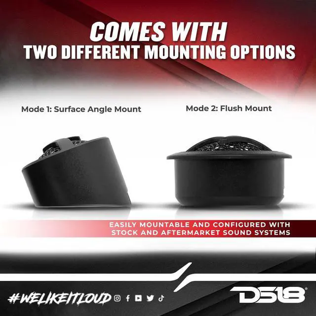 Alt view image 4 of 6 - ZXI-T1 1.7 Inches Pei Dome Car Audio Tweeter with 1" Aluminum Voice Coil 100 Watts Peak 4 Ohms