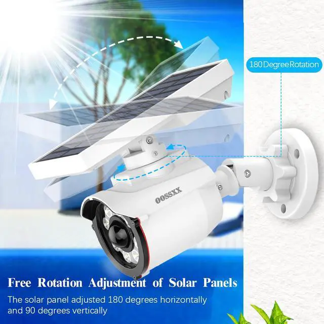 Alt view image 2 of 6 - Solar Powered Outdoor Wireless Simulated Cameras Fake Camera Wire Free Solar Motion Light Motion Sensor Floodlights Spotlight