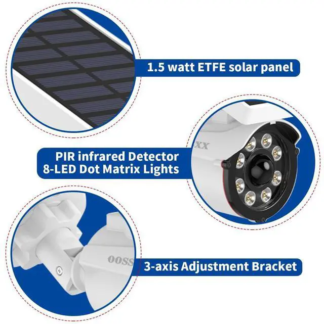 Alt view image 6 of 6 - Solar Powered Outdoor Wireless Simulated Cameras Fake Camera Wire Free Solar Motion Light Motion Sensor Floodlights Spotlight