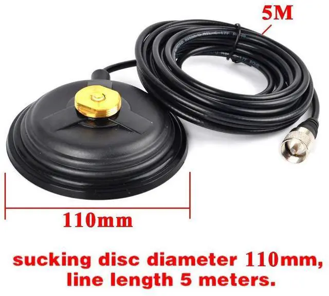 Alt view image 6 of 6 - 4.3inch NMO Magnetic Mount | 14KG Suction, Mobile Radio Antenna Base, 5M RG58 Coaxial Cable PL-259 Plug, for Vehicle Truck NMO CB/HF/VHF/UHF Antenna
