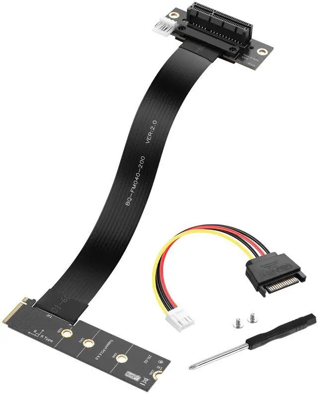 Main image of M.2 M-Key PCI-E4.0 2280 NGFF to 90 Degree PCIe X4 Extender Cable M2 to PCI-E 4X Female Riser Cable for M2 2230 (M.2 90 Degree Right)