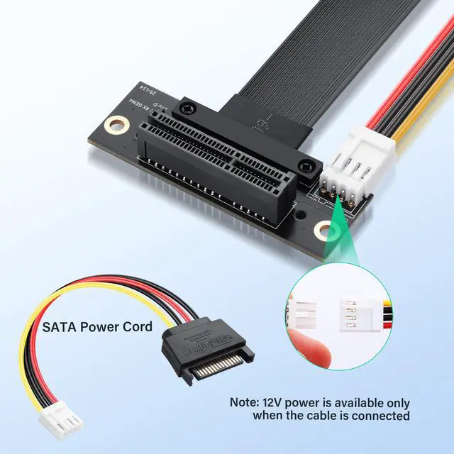 Alt view image 5 of 6 - M.2 M-Key PCI-E4.0 2280 NGFF to 90 Degree PCIe X4 Extender Cable M2 to PCI-E 4X Female Riser Cable for M2 2230 (M.2 90 Degree Right)