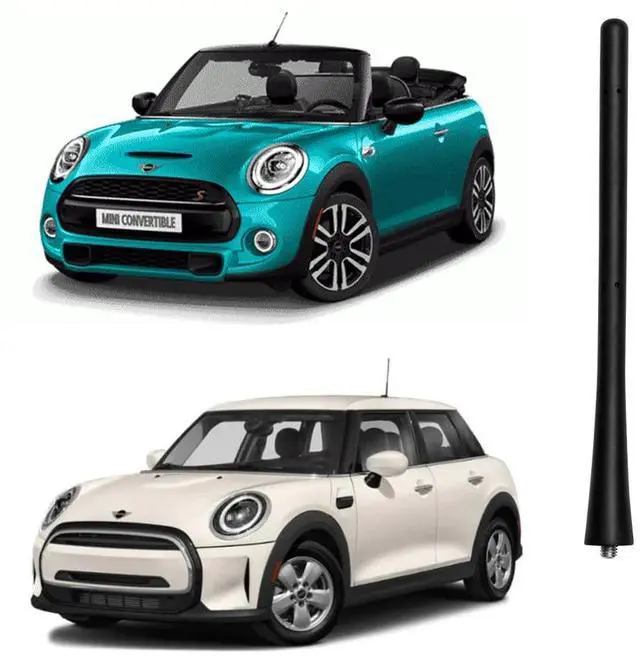 Main image of 7 inch Antenna Mast Compatible with BMW Mini Cooper Select Models, Direct Replacement, Short Roof/Rear Antenna, Black Flexible Rubber