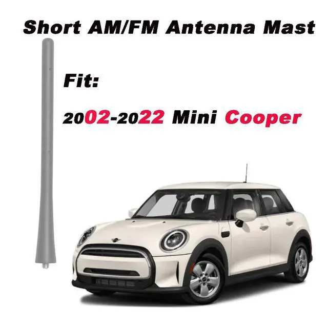 Alt view image 2 of 6 - 7 inch Antenna Mast Compatible with BMW Mini Cooper Select Models, Direct Replacement, Short Roof/Rear Antenna, Black Flexible Rubber