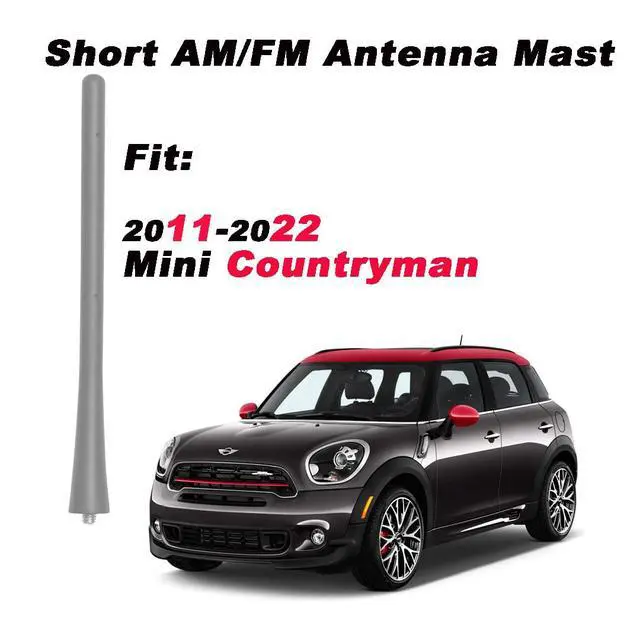 Alt view image 5 of 6 - 7 inch Antenna Mast Compatible with BMW Mini Cooper Select Models, Direct Replacement, Short Roof/Rear Antenna, Black Flexible Rubber