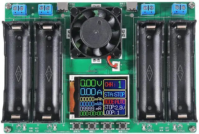 Alt view image 2 of 6 - 1pcs 18650 Lithium Battery Capacity Tester Module MAh MWh Digital Battery Power Detector Module 18650 Tester Type-C (4 Channel)