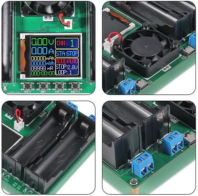 Alt view image 5 of 6 - 1pcs 18650 Lithium Battery Capacity Tester Module MAh MWh Digital Battery Power Detector Module 18650 Tester Type-C (4 Channel)
