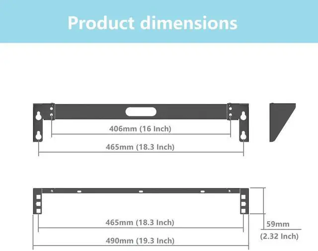 Alt view image 4 of 6 - 1U Vertical Wall Mount Rack - Foldable Patch Panel Bracket | for 19 inches Networking Equipments Including Hardware