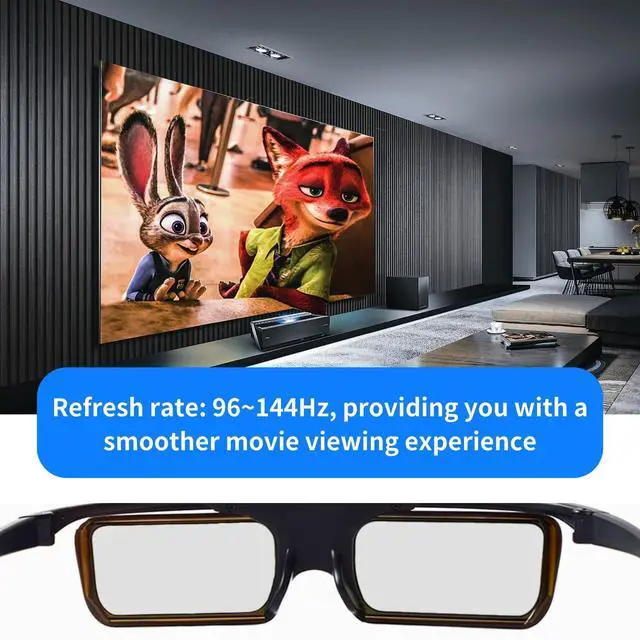 Alt view image 5 of 6 - ST08-BT 2X 3D Active Shutter Glasses Rechargeable for RF 3D TV, 3D Glasses for Sony, Panasonic, Epson 3D Projector, Samsung 3D TV, Compatible with TDG-BT500A TY-ER3D5MA TY-ER3D4MA TDG-BT400A