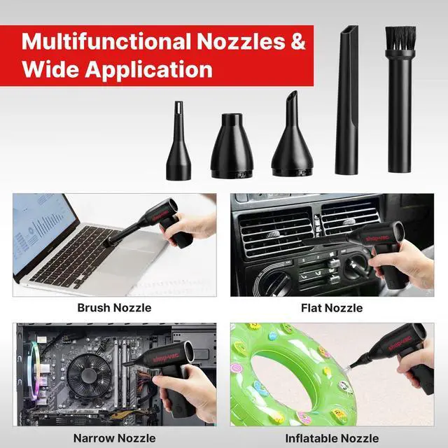 Alt view image 6 of 6 - Electric Air Duster with Brushless Motor, 100000RPM Rechargeable