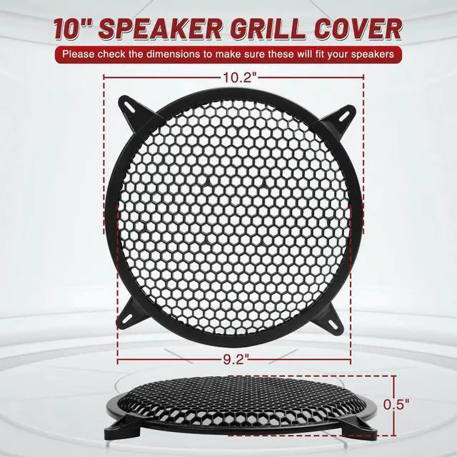 Alt view image 4 of 6 - 10 Inches Speaker Grill Cover: Plastic Honeycomb Hole Subwoofer Grill Cover Protector, Car Audio Speaker Grill Cover,(Pack of 2)