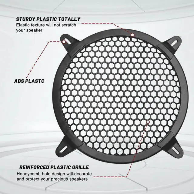 Alt view image 5 of 6 - 10 Inches Speaker Grill Cover: Plastic Honeycomb Hole Subwoofer Grill Cover Protector, Car Audio Speaker Grill Cover,(Pack of 2)