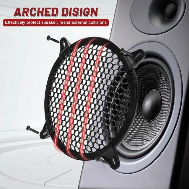 Alt view image 6 of 6 - 10 Inches Speaker Grill Cover: Plastic Honeycomb Hole Subwoofer Grill Cover Protector, Car Audio Speaker Grill Cover,(Pack of 2)