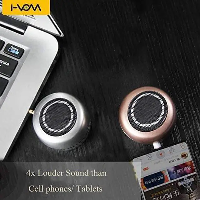 Alt view image 6 of 6 - Mini Speaker with 3.5mm Aux Input Jack, 3W Loud Portable Speaker for iPhone iPod iPad Cellphone Tablet Laptop, with USB Rechargeable Battery, Gift Choice for Kids, Silver