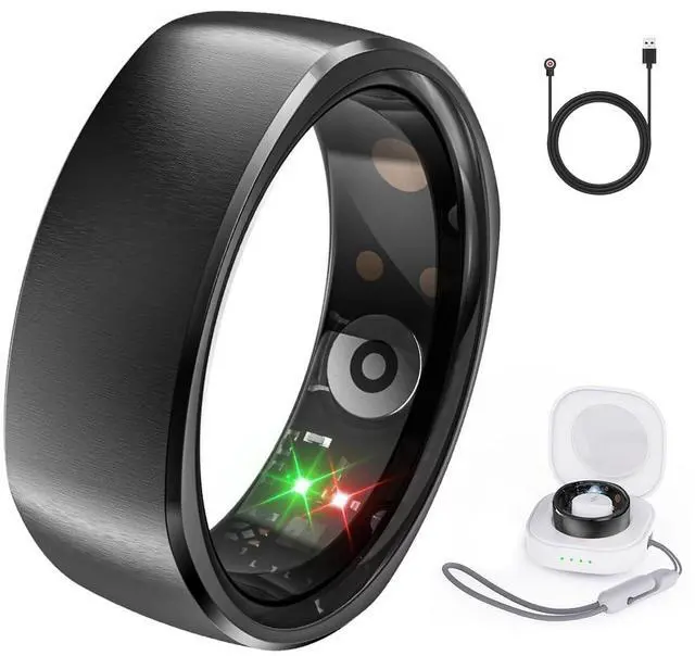 Main image of Smart Ring for Men Women Health Tracker with Heart Rate, Blood Oxygen, Blood Pressure, Sleep Monitoring, Fitness Step Tracking, IP69 Waterproof Rings for iPhone and Android,Up to 7-Day Battery Size 13