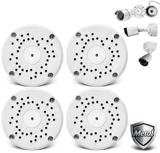 Main image of Metal Aluminum Waterproof Junction Box Mount Bracket, 4Packs | Universal for Bullet Security Camera Waterproof Hide Cable Junction Boxs Compatible Video Surveillance Cameras