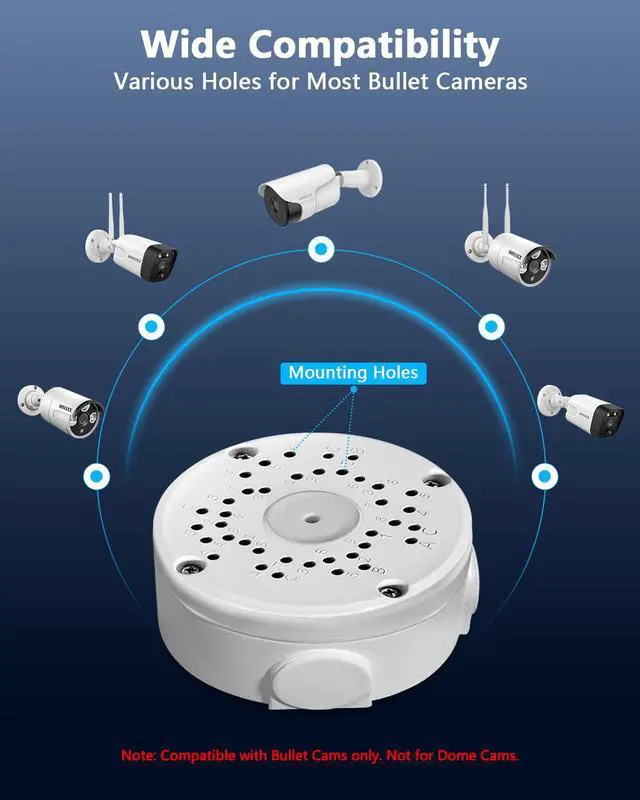 Alt view image 3 of 6 - Metal Aluminum Waterproof Junction Box Mount Bracket, 4Packs | Universal for Bullet Security Camera Waterproof Hide Cable Junction Boxs Compatible Video Surveillance Cameras