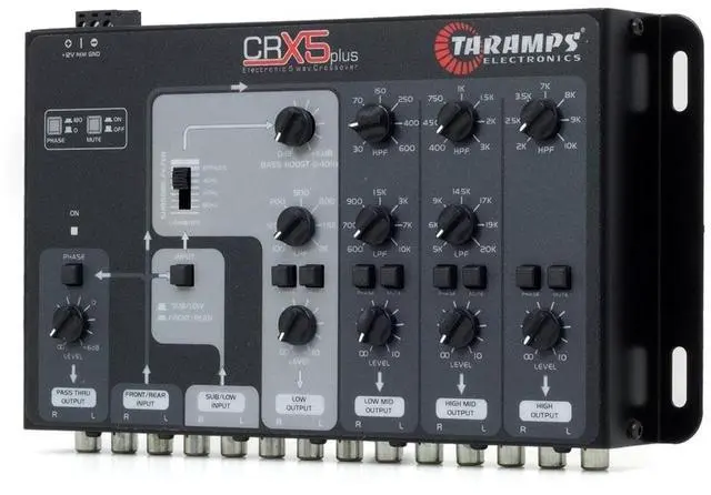 Alt view image 3 of 6 - Five-Way Electronic Car Audio Crossover System,Black,CRX5
