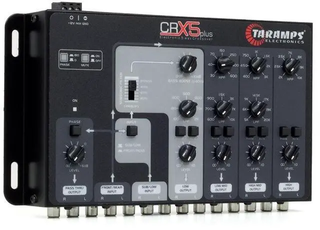 Alt view image 4 of 6 - Five-Way Electronic Car Audio Crossover System,Black,CRX5