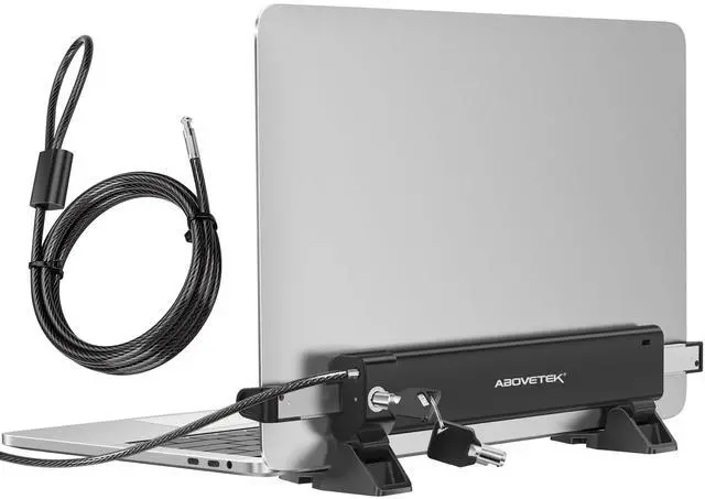 Main image of MacBook & Surface Laptop Locking Station with Combo Lock Cable, Anti Theft Folding Security Laptop Desk Mount, Adjustable & Portable, Fits 12"-16" Laptops/Notebooks (Black)