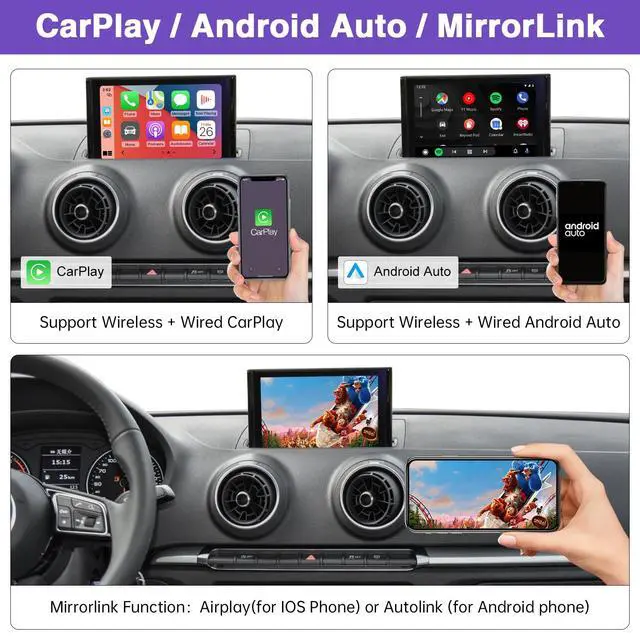 Alt view image 4 of 6 - Wireless CarPlay Retrofit Kit Decoder for Audi A3/S3 | (2013-2018) | Android Auto & Mirror Link | Original Car Function Retained