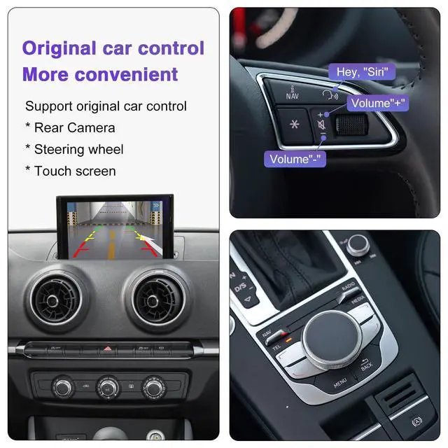 Alt view image 5 of 6 - Wireless CarPlay Retrofit Kit Decoder for Audi A3/S3 | (2013-2018) | Android Auto & Mirror Link | Original Car Function Retained