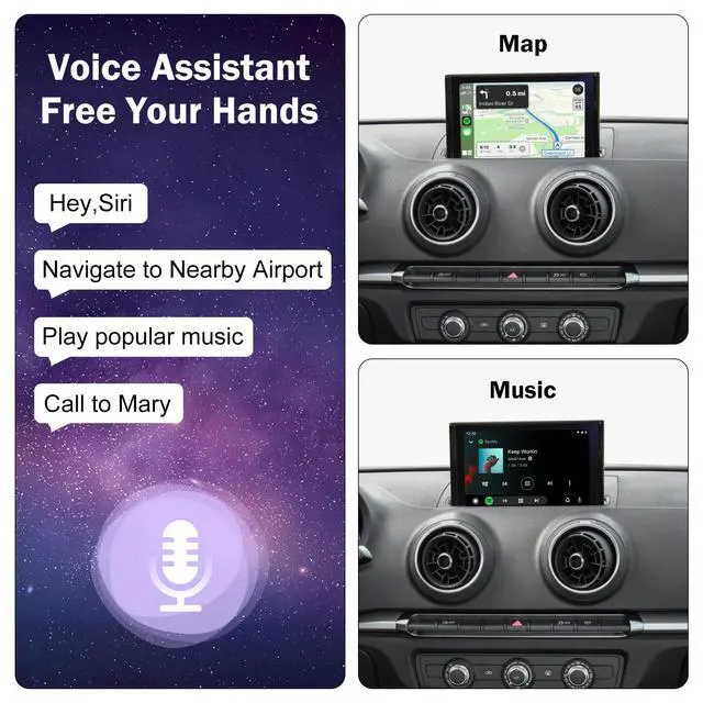 Alt view image 6 of 6 - Wireless CarPlay Retrofit Kit Decoder for Audi A3/S3 | (2013-2018) | Android Auto & Mirror Link | Original Car Function Retained