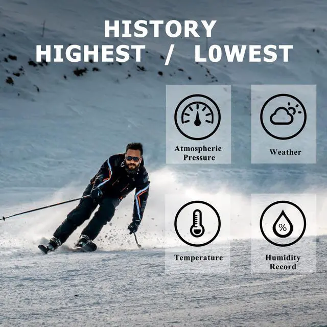 Alt view image 5 of 6 - Altimeter GPS Digital Waterproof Outdoor Altitude Pre-Warning Remind Compass Stopwatch Sports -Barometer Weather Forcast Pedometer