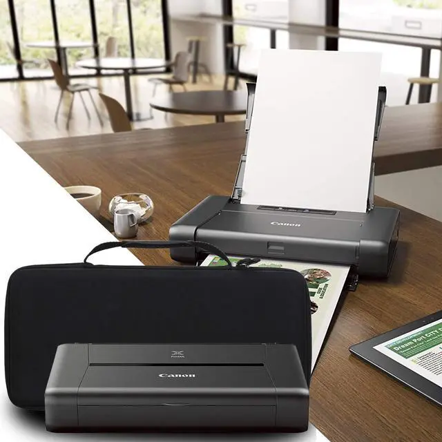 Alt view image 4 of 6 - Portable Case Compatible with Canon PIXMA TR160 / TR150 / iP110 Wireless Mobile Printer, Storage Hard Bag for Accessories (Black)