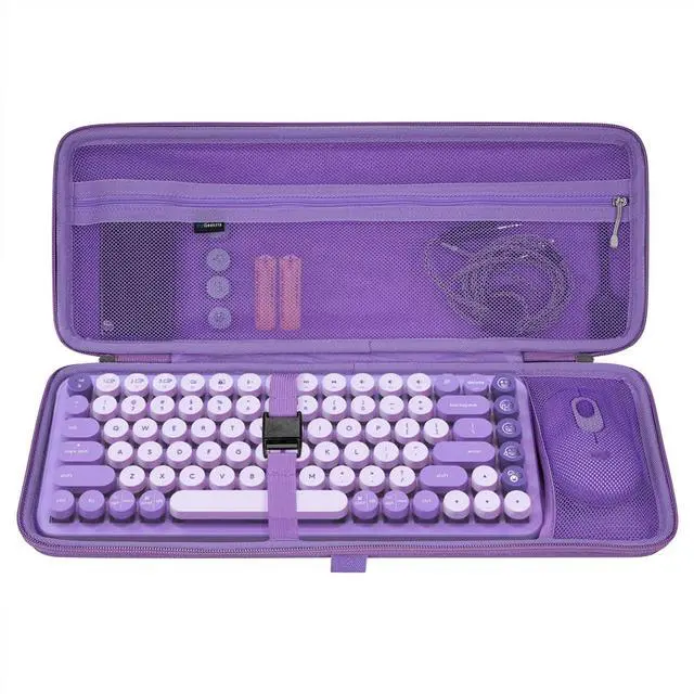 Main image of Hard Shell Case for 84-Key Low-Profile Keyboards, POP Keys | Compatible withNuphy Air75, LOFREE Flow84, Zippered Mesh Pocket For Cables And Mouse, Case Only