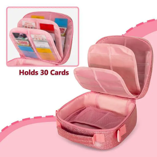 Alt view image 4 of 6 - Carry Case Compatible with Yoto Mini (2024 Edition), Pink, Bag Only | Travel Storage Bag for Audio Player with Adjustable Shoulder Strap for Player Cards and Accessories