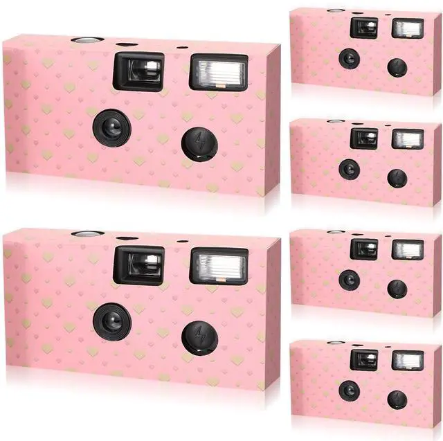 Main image of 6 Pack Disposable Cameras - 35mm Single Use with Flash, Black & White Film for Weddings, Parties & Travel