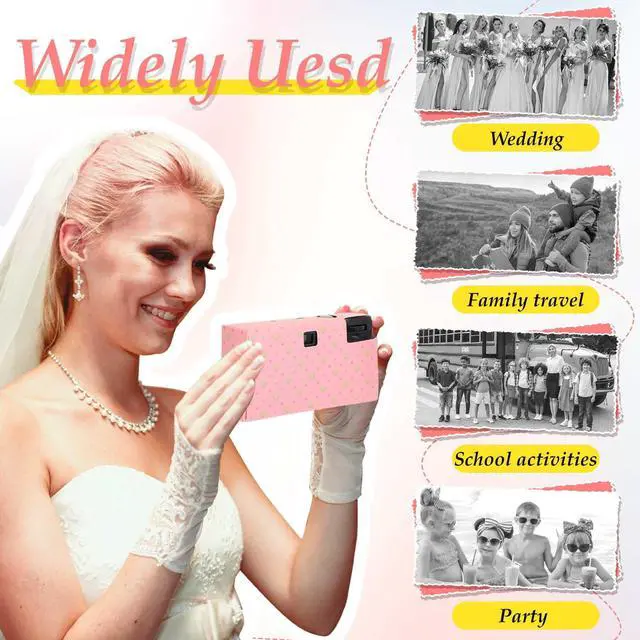 Alt view image 5 of 6 - 6 Pack Disposable Cameras - 35mm Single Use with Flash, Black & White Film for Weddings, Parties & Travel