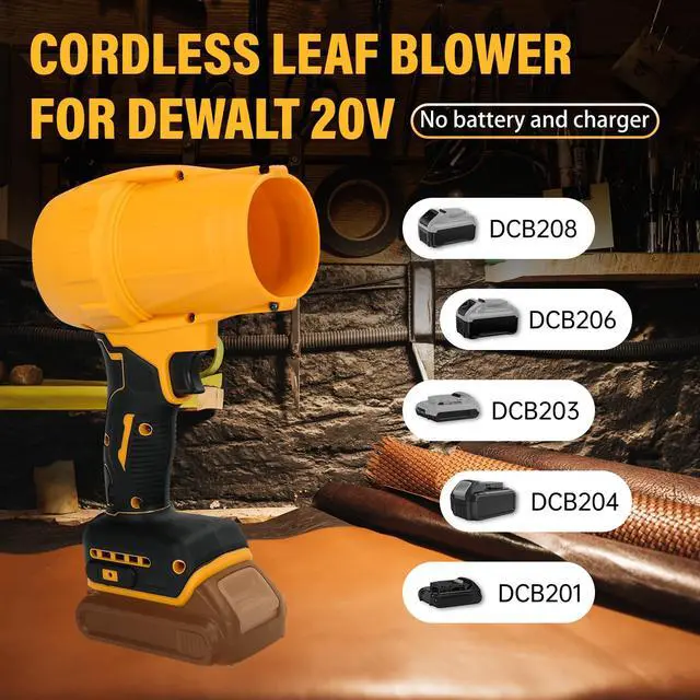 Alt view image 2 of 6 - Cordless Leaf Blower for Dewalt 20v Battery, Brushless Dust Blower,30000 RPM Mini Dry Blowers Fan, Handheld Electric Dust Blowers for Home Cleaning, Car, Outdoor(Tool Only)