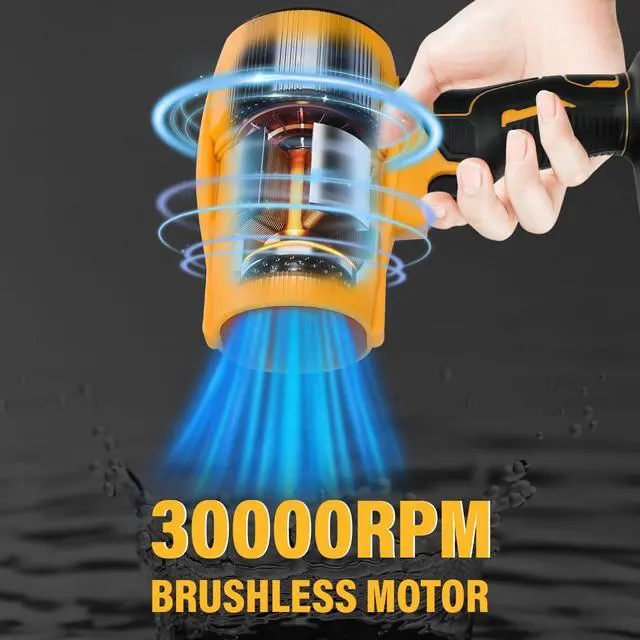 Alt view image 4 of 6 - Cordless Leaf Blower for Dewalt 20v Battery, Brushless Dust Blower,30000 RPM Mini Dry Blowers Fan, Handheld Electric Dust Blowers for Home Cleaning, Car, Outdoor(Tool Only)