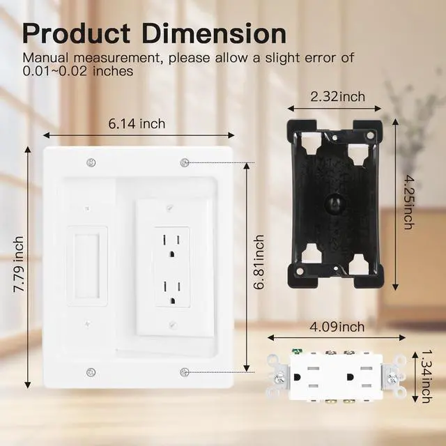 Alt view image 3 of 6 - Wall Cable Concealer Kit, White | Features in-wall Cable Management Kit for TV; Integrated Solution for Orderly Management of Cables in the Living Room