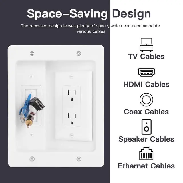 Alt view image 5 of 6 - Wall Cable Concealer Kit, White | Features in-wall Cable Management Kit for TV; Integrated Solution for Orderly Management of Cables in the Living Room