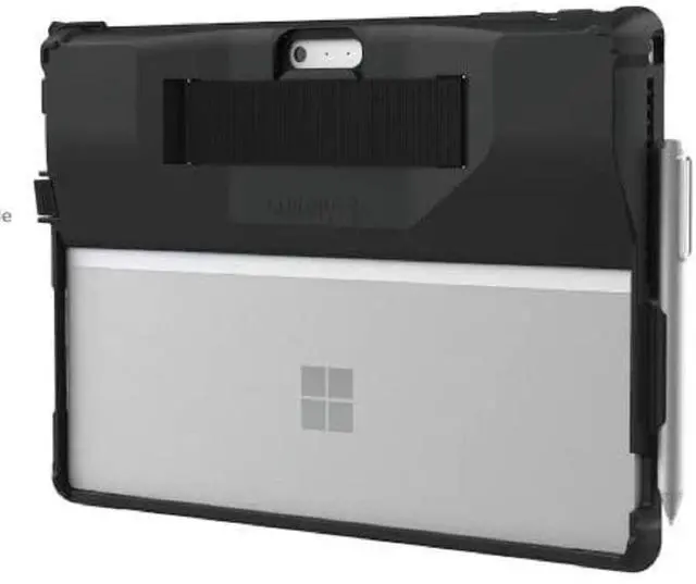 Main image of Survivor Security Case with Smart Card Reader for Microsoft Surface Pro 7, 7+, 6, 5, 4 - Rugged, Shockproof Protection, Handstrap, Kickstand, Surface Pen Holder - Black