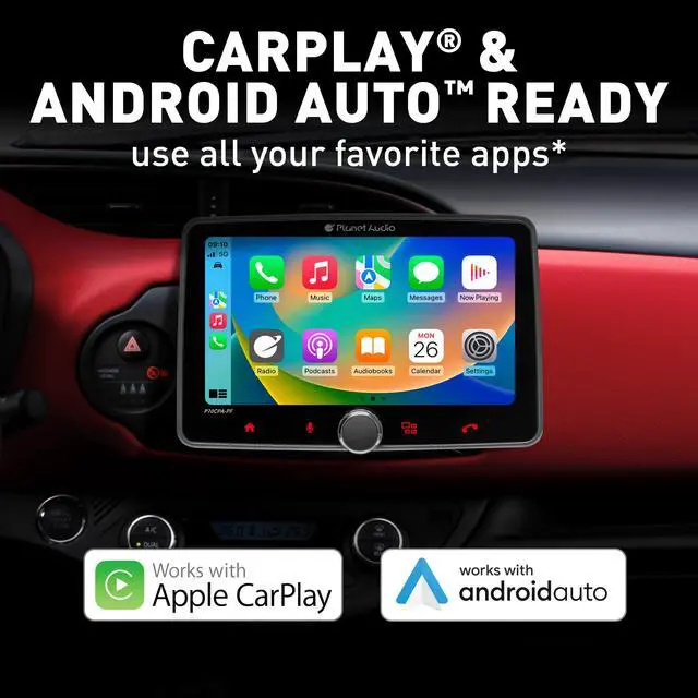 Alt view image 2 of 6 - P70CPA-PF Car Stereo - Apple CarPlay, Android Auto, Single Din, 7 Inch Touchscreen, Bluetooth, No CD DVD Player, AM/FM Radio Receiver, Multi Color Illumination