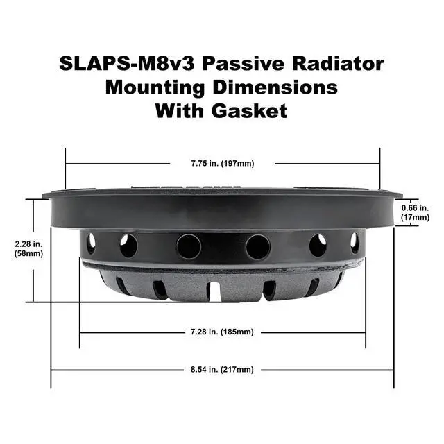 Alt view image 6 of 6 - SLAPS-M8v3 8-Inch Mass Tuned Passive Bass Radiator for Home and Mobile Audio Subwoofer Enclosures