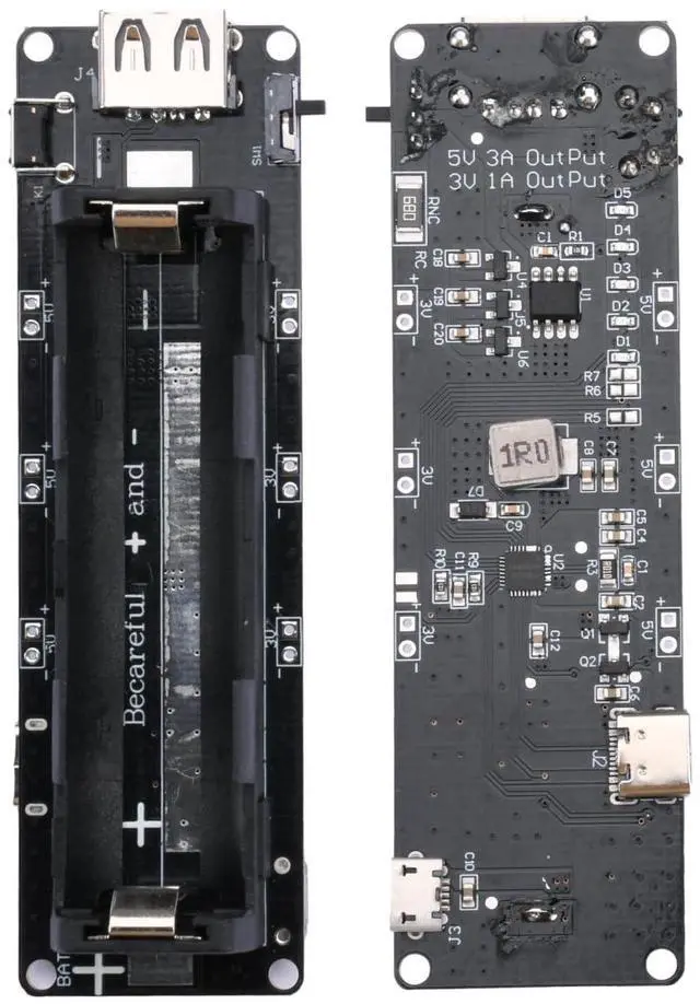 Alt view image 6 of 6 - 2Pcs 18650 Battery Holder Li-ion Battery with Single Compartment, 18650 Battery Bank & Battery Backup, Support USB 5V/2A 3V/1A Battery Shield Charging Module with USB to MicroUSB Charging Cable