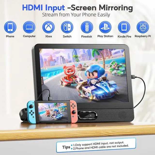 Alt view image 3 of 6 - 12" Car DVD Player Dual Screen Support Wireless Screen Mirroring | IPS Screen, HDMI Input for Games, AV in/Out and Resume Playback Memory,Dual Power Supply, Supports AirPlay and Miracast