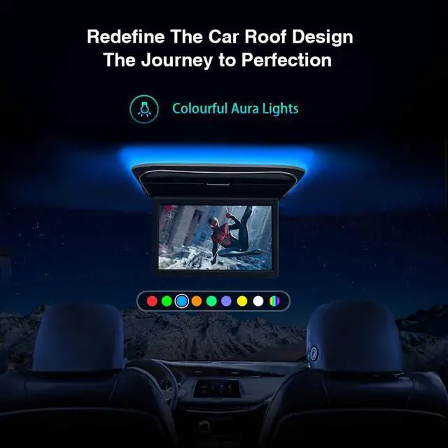 Alt view image 6 of 6 - 11.6 Inch Car Overhead Player, with HDMI, Built-in Speaker, AV Input | 1366*768 Ultra-Thin Flip Down Car Roof-Mount Monitor, Supports IR, USB, 1080P Playback, In-Car Entertainment